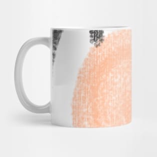 pink peach black line abstract design Mug